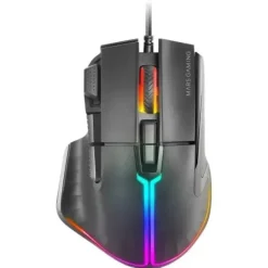 MARS GAMING MM-XT RATON GAMING - ILUMINACION RGB - SENSOR 12800 DPI - 9 BOTONES HUANO - CABLE FEATHER PARACORD - COMPATIBLE PC Y CONSOLAS - COLOR NEGRO