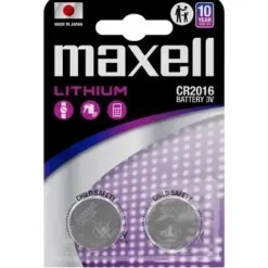 MAXELL PACK DE 2 PILAS LITIO DE BOTON CR2016 3V