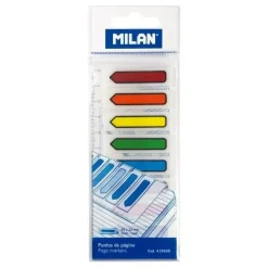 MILAN BLOC DE 120 MARCADORES DE PAGINA - PLASTICO - INCLUYE REGLA - COLORES TRANSPARENTES SURTIDOS - MEDIDAS 13MM X 5,9MM - COLORES SURTIDOS