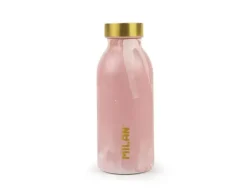 MILAN BOTELLA PORTALIQUIDOS MILAN ACERO INOXIDABLE SERIE LAVA ROSA 350 ML