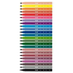 MILAN PACK DE 24 ROTULADORES - PUNTA FINA DE 2MM - TINTA AL AGUA - LAVABLE - COLORES SURTIDOS