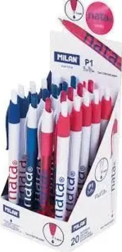 MILANBOLIGRAFO MILAN P1 RETRACTIL 1 MM TINTA AZUL SERIE NATA 624 SINCE 1918