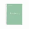 MIQUEL RIUS NOTEBOOK A-4 TAPA EXTRA DURA CUADRO 5X5MM 120H 90GR EMOTION MENTA 46685