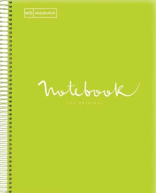 MIQUEL RIUS NOTEBOOK A-4 TAPA PLASTICO CUADRO 5X5MM 120H 90GR EMOTION LIMA MR46080