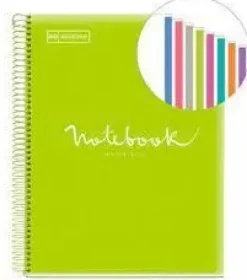 MIQUEL RIUS NOTEBOOK A-4 TAPA PLASTICO CUADRO 5X5MM 160H 90GR EMOTION LIMA 460082