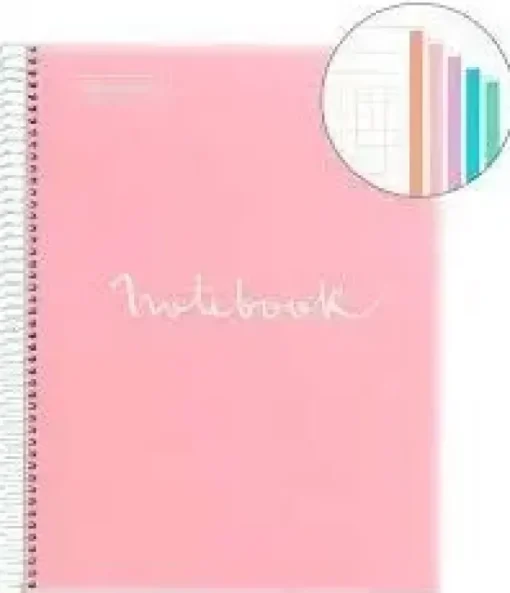 MIQUEL RIUS NOTEBOOK A-4 TAPA PLASTICO CUADRO 5X5MM 120H 90GR EMOTION ROSA MR46074