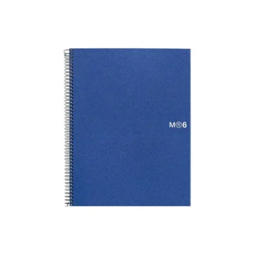 MIQUEL RIUS NOTEBOOK6 CUADERNO DE ESPIRAL FORMATO A5 - 150 HOJAS DE 70GR MICROPERFORADAS CON 2 TALADROS - CUBIERTAS DE POLIPROPILENO - CUADRICULA 5X5 - COLOR AZUL
