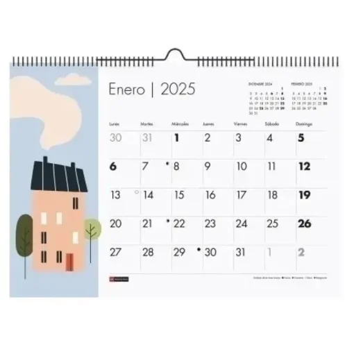 MIQUELRIUS CALENDARIO (2025) MIQUELRIUS PARED TRENDS CASAS MENSUAL PARA ESCRIBIR A3 420X296