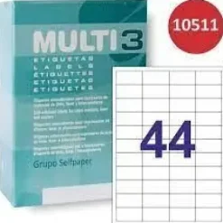 MULTI3 PACK DE 22.000 ETIQUETAS BLANCAS CANTOS RECTOS TAMAÑO 48.5X25.4MM CON ADHESIVO PERMANENTE PARA MULTIPLES USOS