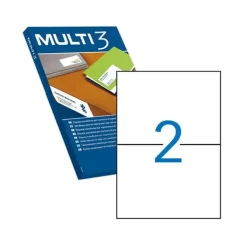 MULTI3 PACK DE 200 ETIQUETAS BLANCAS CANTOS RECTOS TAMAÑO 210.0X148.0MM CON ADHESIVO PERMANENTE PARA MULTIPLES USOS