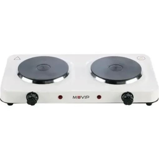 MUVIP COCINA ELECTRICA DE 2 PLACAS 2000W - 5 NIVELES DE POTENCIA - TERMOSTATO CON SISTEMA DE SEGURIDAD