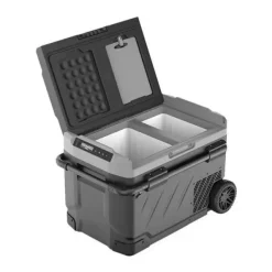MUVIP NEVERA DE COMPRESOR PORTATIL CON RUEDAS 40 LITROS 60W DOBLE ZONA - COMPRESOR SILENCIOSO - COLOR NEGRO