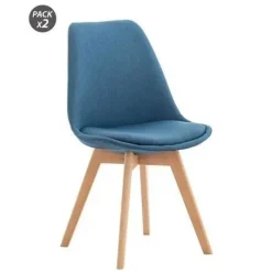 MUVIP PACK 2 SILLAS DESIGN D400 - TELA AZUL OSCURO