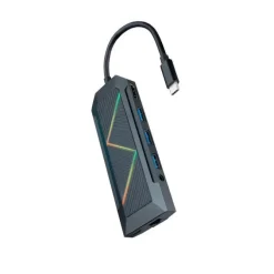 NANOCABLE 9 EN 1 HUB USB-C 3.0 CON 3X USB-A 3.0, 1X USB-C PD, 1X HDMI, 1X RJ45, 1X AUDIO 3.5MM, 1X LECTOR SD, 1X LECTOR TF - CARCASA DE ALUMINIO - CABLE DE 0.15M