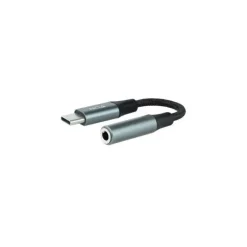 NANOCABLE CABLE ADAPTADOR AUDIO JACK 3.5MM HEMBRA A USB-C MACHO - CABLE ACABADO EN NYLON - CONECTORES DE ALUMINIO - LONGITUD 0.11M