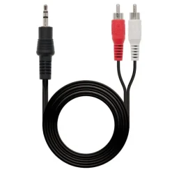 NANOCABLE CABLE AUDIO ESTEREO JACK 3.5MM MACHO A 2X RCA MACHO 5M - COLOR NEGRO