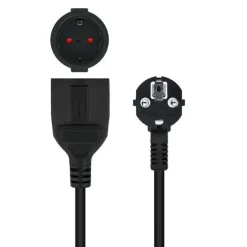 NANOCABLE CABLE DE ALIMENTACION ALARGADOR CEE7 ACODADO MACHO A CEE7 HEMBRA 2M