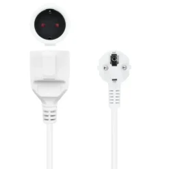 NANOCABLE CABLE DE ALIMENTACION ALARGADOR CEE7 ACODADO MACHO A CEE7 HEMBRA 3M