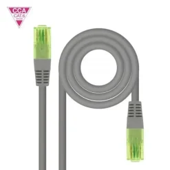 NANOCABLE CABLE RED LATIGUILLO CAT.6 UTP AWG26 CCA - LONGITUD 0.5M - COLOR GRIS