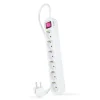 NANOCABLE REGLETA DE PROTECCION CON 6 SHUCKOS - CABLE DE 1.40M - INTERRUPTOR ON/OFF - COLOR BLANCO