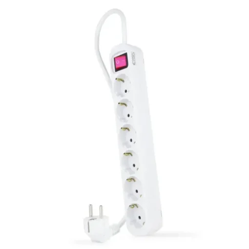 NANOCABLE REGLETA DE PROTECCION CON 6 SHUCKOS - CABLE DE 1.40M - INTERRUPTOR ON/OFF - COLOR BLANCO