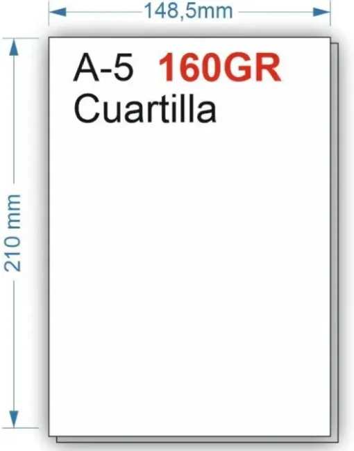 NAVIGATOR PAPEL 160GR 500HOJAS TAMAÑO CUARTILLA A5 BLANCO