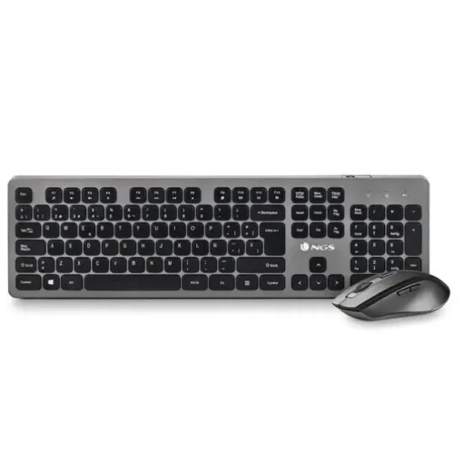 NGS TECLADO Y RATON INALAMBRICOS DE 2.4GHZ - 12 TECLAS MULTIMEDIA - PERFIL BAJO - COLOR GRIS/NEGRO