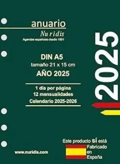 NURIDIS RECAMBIO AGENDA 206 ANUARIO A5 6ANILLAS