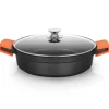 ORBEGOZO CDB 1032 CACEROLA BAJA - ALUMINIO FUNDIDO INDEFORMABLE - CAPACIDAD 5.9L - ASAS DE SILICONA - ANTIADHERENTE PFOA - APTA PARA TODO TIPO DE FUEGOS
