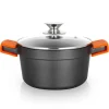 ORBEGOZO CDH 3020 - CACEROLA DE ALUMINIO FUNDIDO RESISTENTE - VERSATILIDAD Y SEGURIDAD EN LA COCINA - ANTIADHERENTE Y APTA PARA TODO TIPO DE FUEGOS - TAPA DE CRISTAL TEMPLADO - 2.8L DE CAPACIDAD