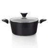 ORBEGOZO CFM 2028 FUNDICOOK CACEROLA DE ALUMINIO FORJADO CON CAPACIDAD DE 5.09L - ANTIADHERENTE - FACIL LIMPIEZA - MANGO ERGONOMICO Y TAPA DE CRISTAL TEMPLADO