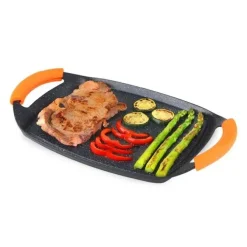 ORBEGOZO GDB 3600 PLANCHA GRILL DE ALUMINIO FUNDIDO - RECUBRIMIENTO DE PIEDRA ANTIADHERENTE - ASAS DE GOMA EXTRAIBLES - APTO PARA LAVAVAJILLAS - DISEÑO ERGONOMICO