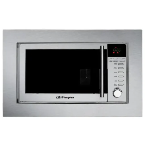 ORBEGOZO MIG 2025 MICROONDAS ENCASTRABLE PROFESIONAL POTENCIA DE 800W - GRILL DE 1000W - CAPACIDAD DE 20L TEMPORIZADOR DIGITAL - 8 NIVELES DE POTENCIA - PROGRAMA DE DESCONGELACION ACABADO INOX