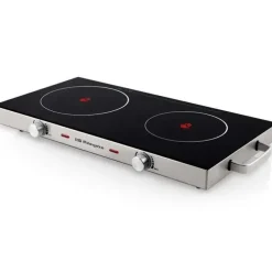 ORBEGOZO PCE 6000 PLACA VITROCERAMICA PORTATIL - POTENCIA TOTAL 2800W - SUPERFICIE DE CRISTAL TEMPLADO RESISTENTE - TERMOSTATO REGULABLE - SEGURA Y EFICIENTE