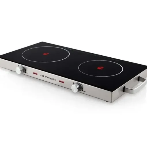 ORBEGOZO PCE 6000 PLACA VITROCERAMICA PORTATIL - POTENCIA TOTAL 2800W - SUPERFICIE DE CRISTAL TEMPLADO RESISTENTE - TERMOSTATO REGULABLE - SEGURA Y EFICIENTE