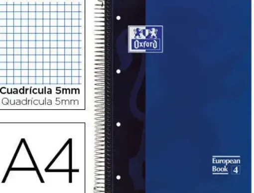 OXFORD BLOC OXFORD A4+ 80H T.EXTD CN5MM AZUL 100430197/014 MAK029105