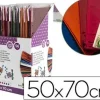 PAPEL CELOFAN LIDERPAPEL 50X70 EXPOSITOR 56 BOLSAS DE 5 HOJAS 8 COLORES SURTIDOS
