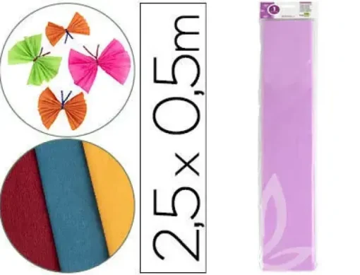 PAPEL CRESPON LIDERPAPEL 50 CM X 2.5M 34G/M2 LILA