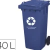 PAPELERA CONTENEDOR Q-CONNECT PLASTICO CON TAPADERA 240L COLOR AZUL 1040X620X610 MM CON RUEDAS