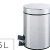 PAPELERA METALICA Q-CONNECT CON PEDAL CROMADA 32X21 CM CAPACIDAD 6 LITROS