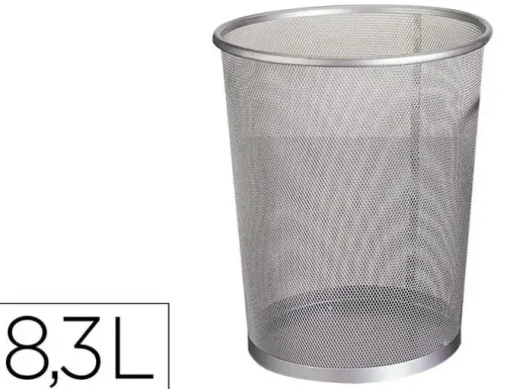 PAPELERA METALICA Q-CONNECT GRIS REJILLA -190X260X235 MM