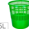 PAPELERA PLASTICO Q-CONNECT 15 LITROS COLOR VERDE 285X290 MM