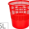 PAPELERA PLASTICO Q-CONNECT 15 LITROS COLOR ROJO 285X290 MM