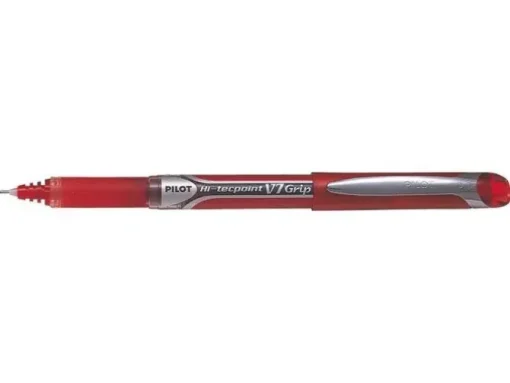 PILOT BOLIGRAFO DE TINTA LIQUIDA HI-TECPOINT V7 GRIP - PUNTA FINA DE AGUJA 0.7MM - TRAZO 0.4MM - COLOR ROJO