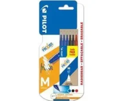 PILOT PACK DE 6 RECAMBIOS PARA FRIXION BALL Y FRIXION CLICKER - PUNTA DE BOLA REDONDA 0.7MM - TRAZO 0.4MM - COLORES: 3X AZUL, 2X NEGRO Y 1X ROJO