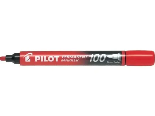 PILOT ROTULADOR PERMANENTE 100 - PUNTA FINA DE BALA 4,5MM - TRAZO 1MM - COLOR ROJO