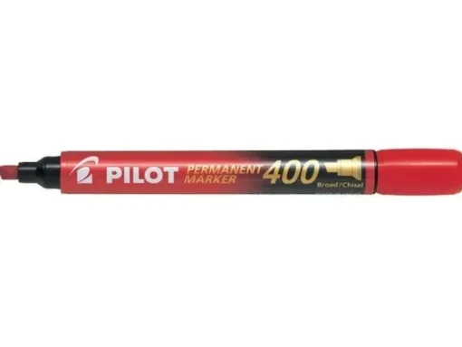 PILOT ROTULADOR PERMANENTE 400 - PUNTA BISELADA 4,5MM - TRAZO 4MM - COLOR ROJO
