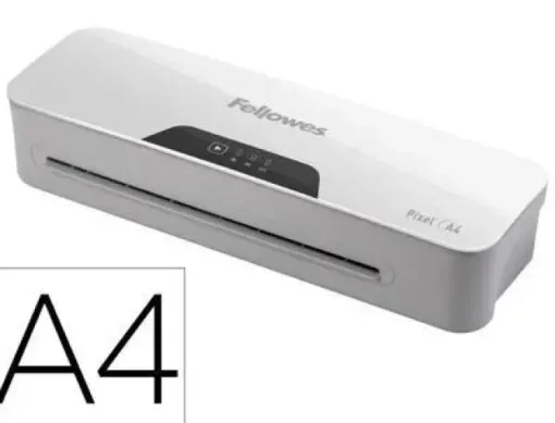 PLASTIFICADORA FELLOWES PIXEL A4 2 RODILLOS SISTEMA ANTIATASCO APAGADO AUTOMATICO HASTA 125 MC