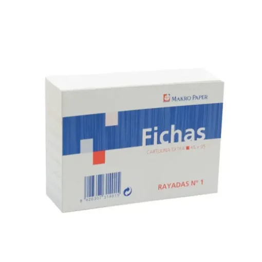 PLUS OFFICE FICHAS MK RAYADAS 65X95 N1 100U 500501 MAK180317