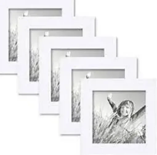 PORTAFOTO MARCO 13X13CM MADERA BLANCO CUADRADO